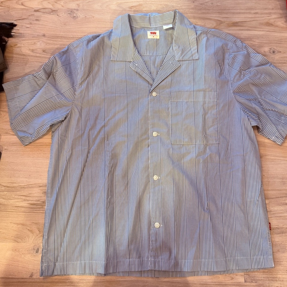 Levi's Blue and White Striped Shirt